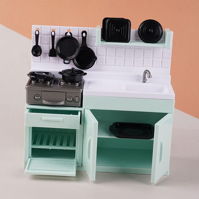 1 세트 소형 주방용품 키트 미니 모델 스토브 주방 장 - Model Kit Toy 리뷰 및 가격