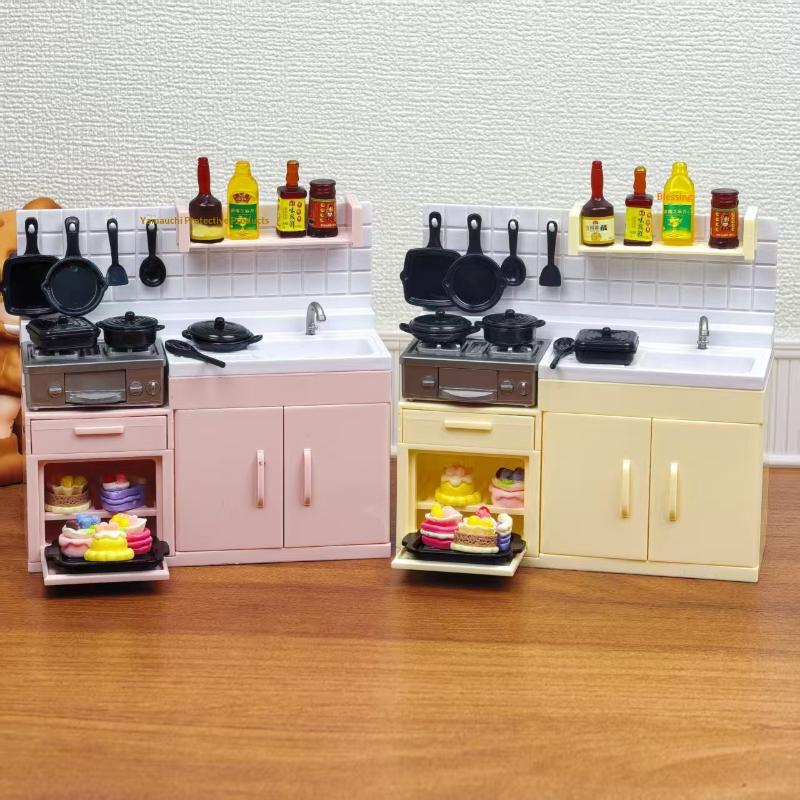 1 세트 소형 주방용품 키트 미니 모델 스토브 주방 장 - Model Kit Toy 리뷰 및 가격