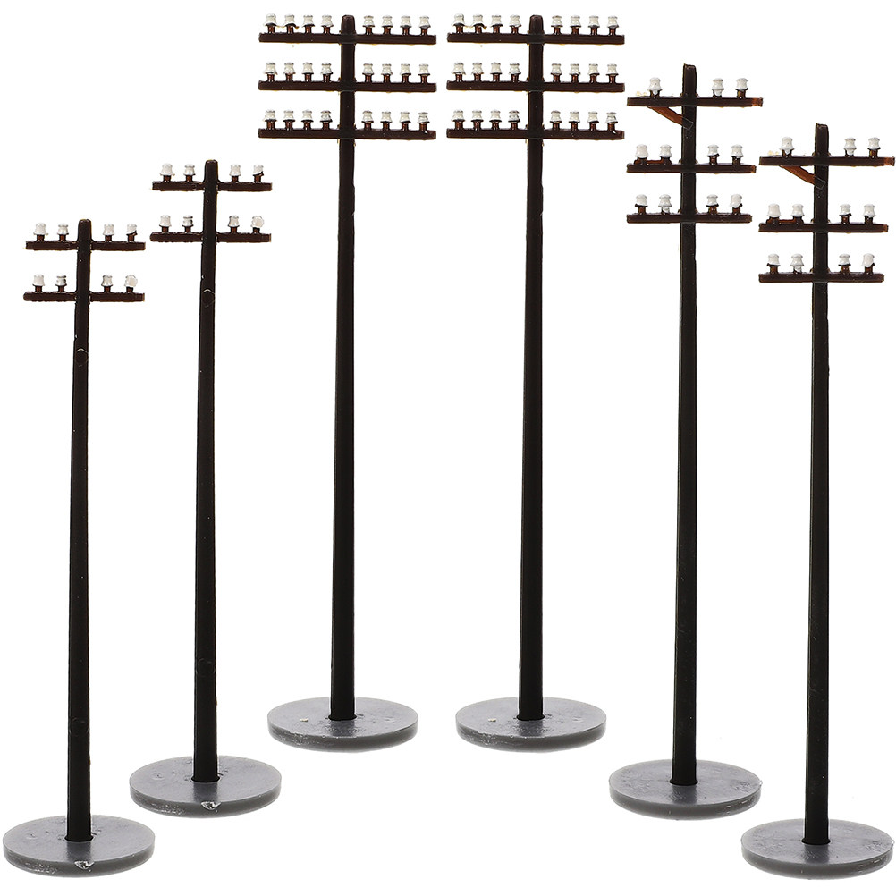 6개입 마이크로 전신주, 매끄럽고 단단한 플라스틱 모델 - Model Kit Toy 리뷰 및 가격
