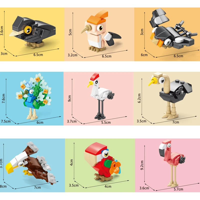 브릭 동물 조류 파라다이스 까마귀 앵무새 공작새 독수리 - Model Kit Toy 리뷰 및 가격