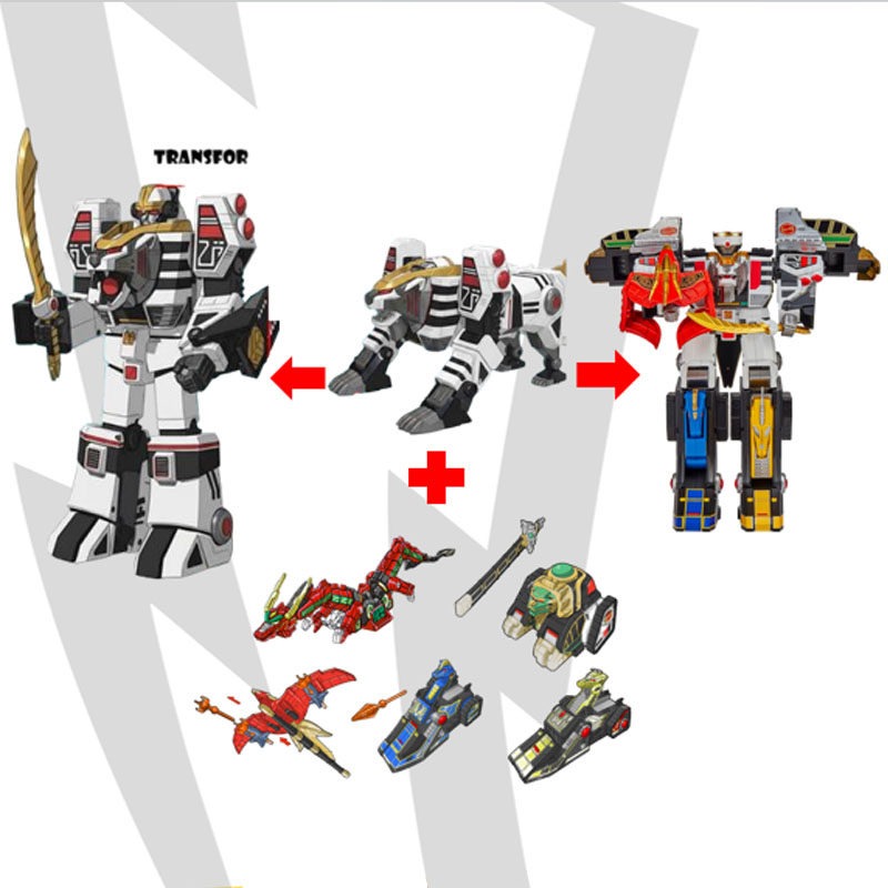 애니메이션 파워 레인저 화이트 타이거 조드 변신 로봇  - Model Kit Megazord 리뷰 및 가격